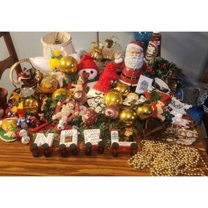 Vintage HUGE Mixed Lot Mid Century Christmas Kitschy Ornaments & Decor Rare MCM